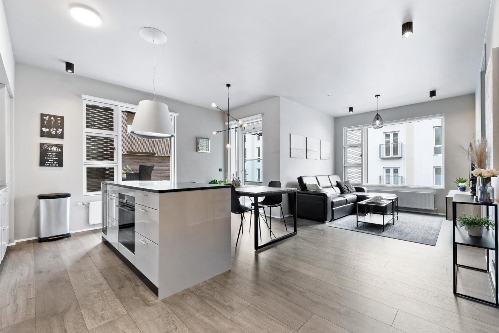 Vibrant Hafnatorg I Spacious Property With Expansive Garage 雷克雅維克 外观 照片